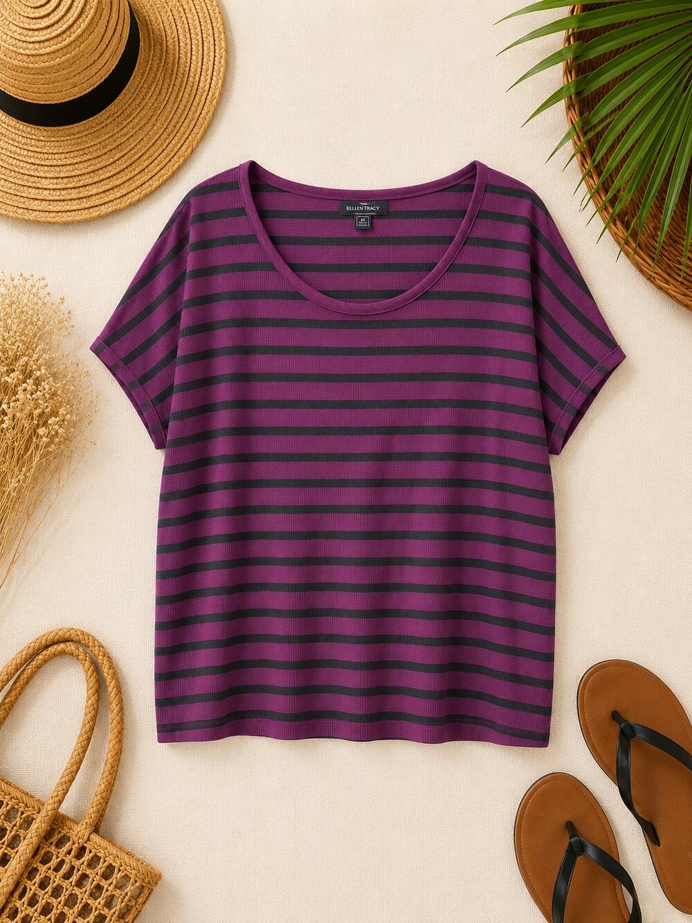 Lane Bryant Women's Ribbed Waffle Knit Back Button Short Sleeve Blouse SZ 22/24